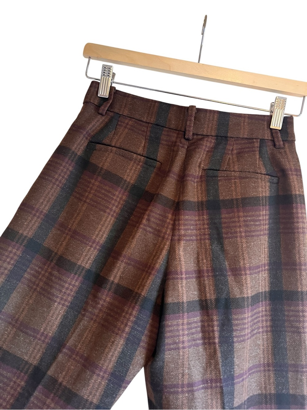 Babaton Nightscape pleated wool blend plaid pants size 2 excellent condition - Picture 9 of 12